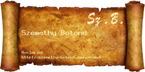 Szemethy Botond névjegykártya